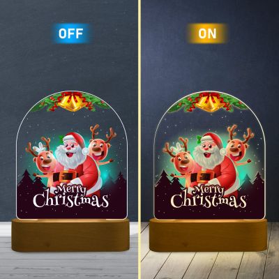 Merry Christmas Santa Claus Table Lamp Christmas Home Decor Light Warm White Light Gift for Christmas | Kids Room Decor Gift for Friends & Family